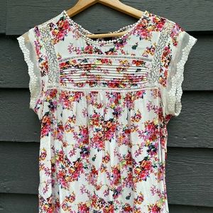 Anthropologie Nellore Meadow Rue floral lace blouse